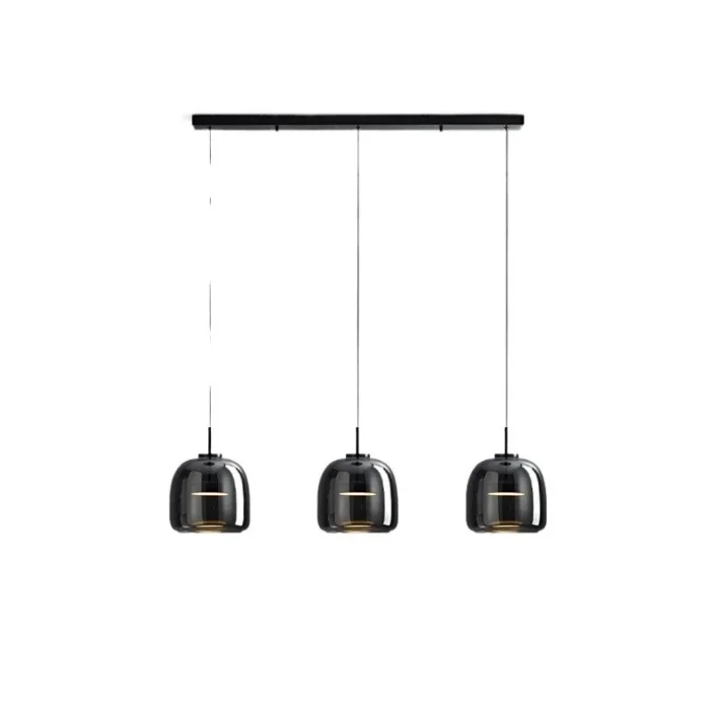 

Restaurant lights are modern and simple, creative Nordic lighting designers, personalized three-head glass dining room