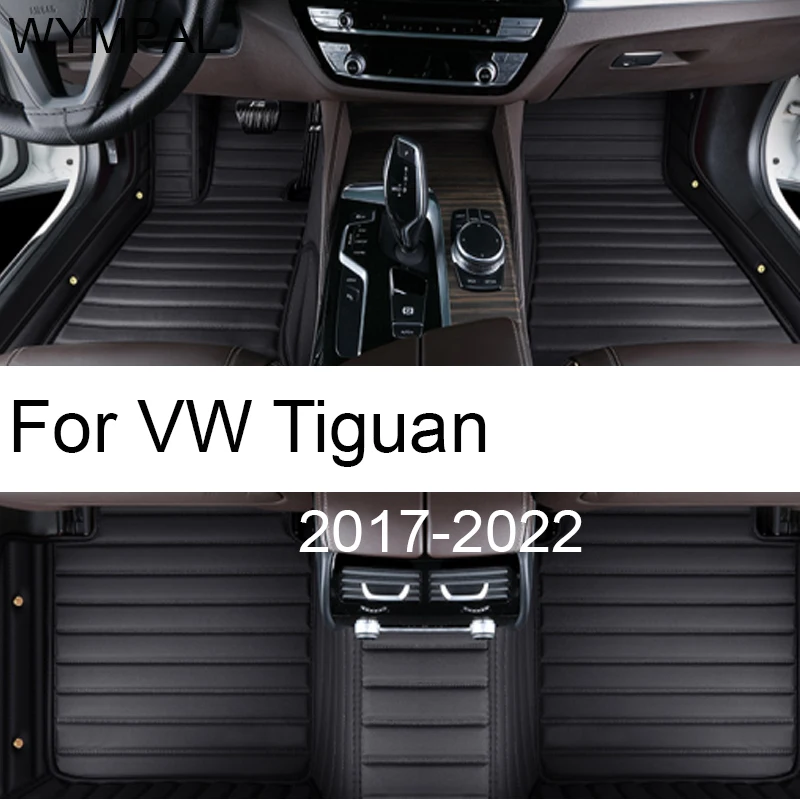 

Автомобильные коврики напольные для VW Tiguan Allspace LWB 2017 ~ 2022 7 мест, кожаные, не компьютерная коробка под сиденьем водителя, автомобильные аксессуары