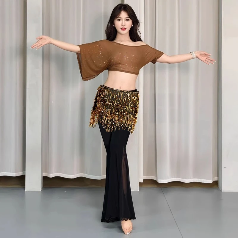 ที่กําหนดเอง Belly Dance เครื่องแต่งกายเซ็กซี่อารมณ์ Eastern Dance Performance ชุดสร้างแรงบันดาลใจพู่ผ้าพันคอสะโพกผ้าพันคอชุด