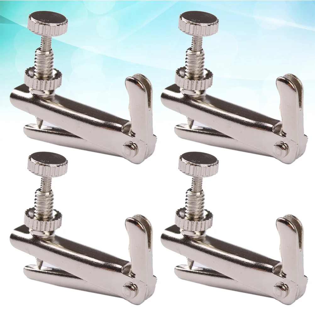 

4pcs Violin String Adjuster Fine Tuning String Fine Adjuster Tuners for Violin Size L (Silver) Violin Fine Tuner