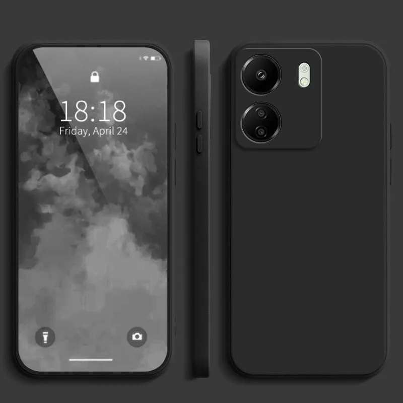 Flüssige Silikonhülle für Xiaomi Redmi 13C 4G Cover Redmi 13C Matte Case Poco C65 Soft Procect Cover Redmi 13c Fundas – Detail 4