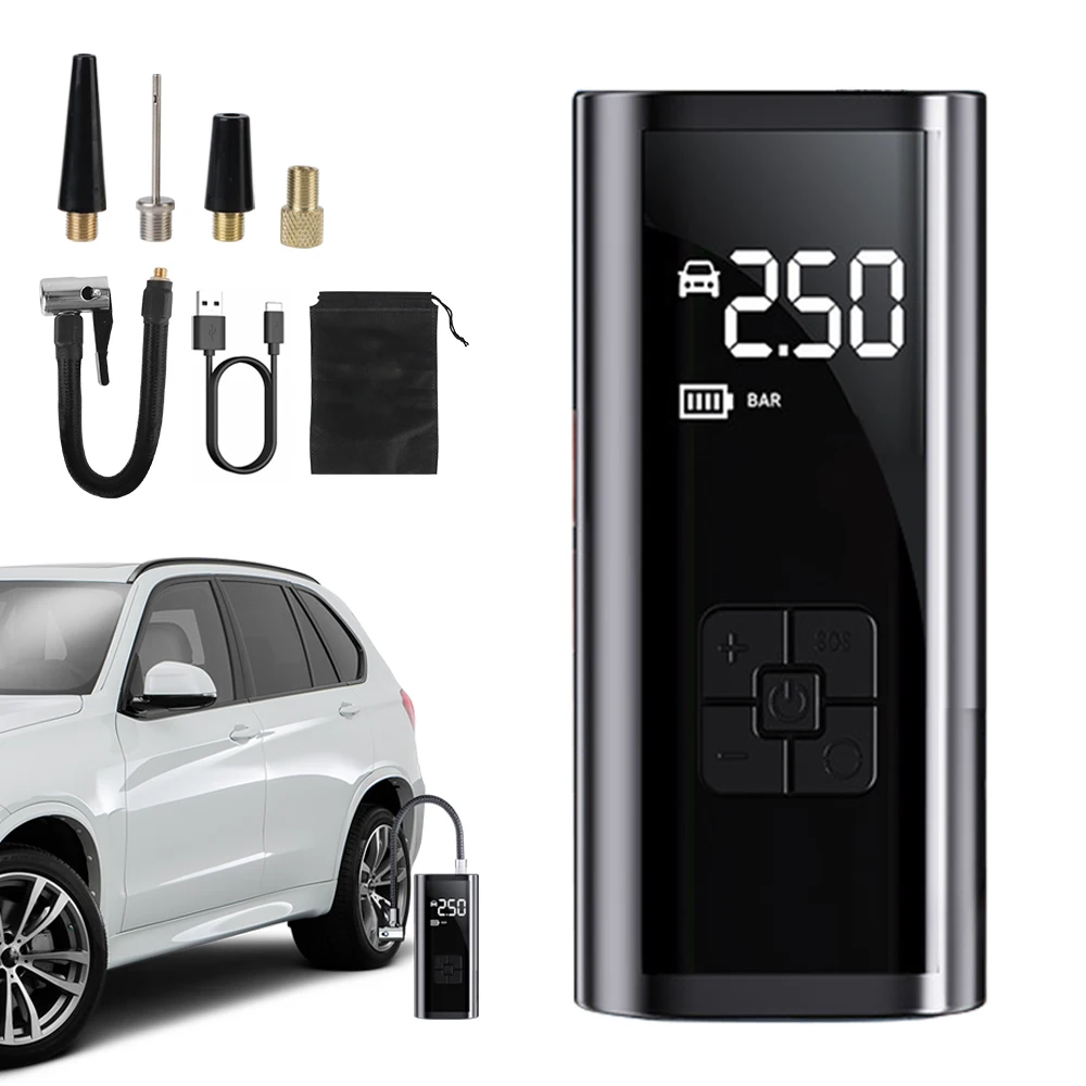 

Portable LCD Display Wireless Tire Inflatable Pump Car Electrical Air Pump Mounted Motorcycle Bicycle Ball Inflator Compressor