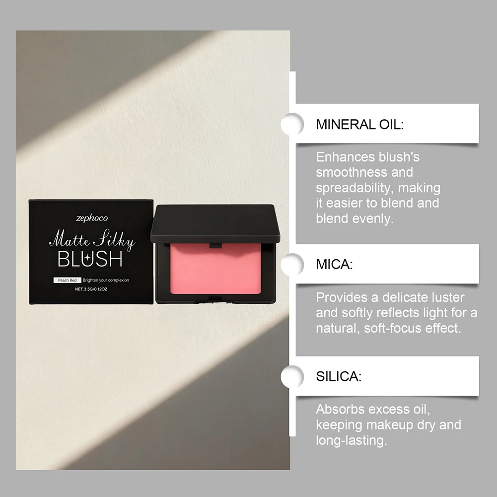 أحمر خدود وردي غير لامع، لوحة روج للوجه الطبيعي، مسحوق أحمر الخدود عاري يدوم طويلاً، أدوات مكياج الوجه، مستحضرات التجميل #4