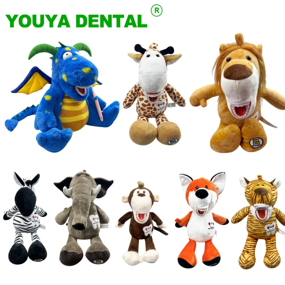 Cute Dental Plush Dolls With Teeth Model Brushing Teeth Education Teaching Study Model Dental Clinic Dentist Demonstration Tools