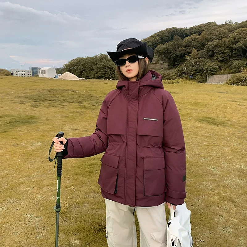 

Осень-зима 2025: новая женская пуховая хлопковая куртка, ветрозащитная рабочая одежда с капюшоном, куртка