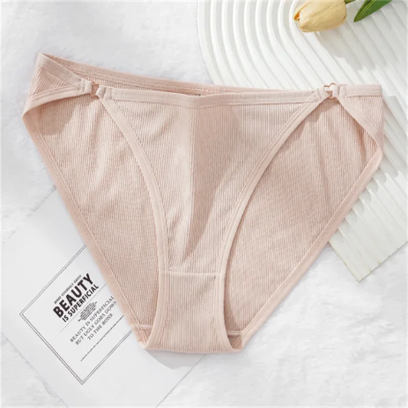 7PCS/SET Women Cotton Panties Women Sexy Low Rise Briefs Female Breathbale Underwear Button Design Pattern Soft Lingerie