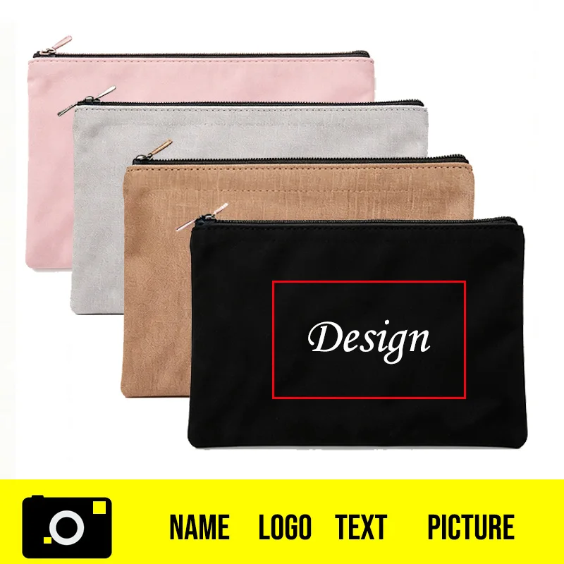 Makeup Pouch Personalized Customized Name Logo Text Picture Canvas Bags Toilet Kit Teacher Birthday Gift Cosmetic Coach Bag