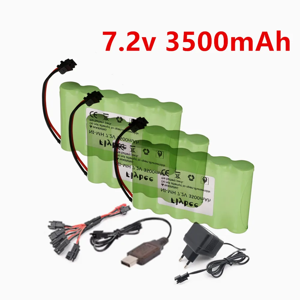 7.2V 3500mah rechargeable NI-MH AA battery for Remote control electric toy boat car truck 7.2 V 2800 mah upgrade aa nimh battery