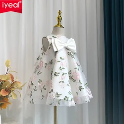 IYEAL Baby Girls 1st Birthday Dresses New Flower Children's Floral Girls Dress For Eid Young Girls International Dresses