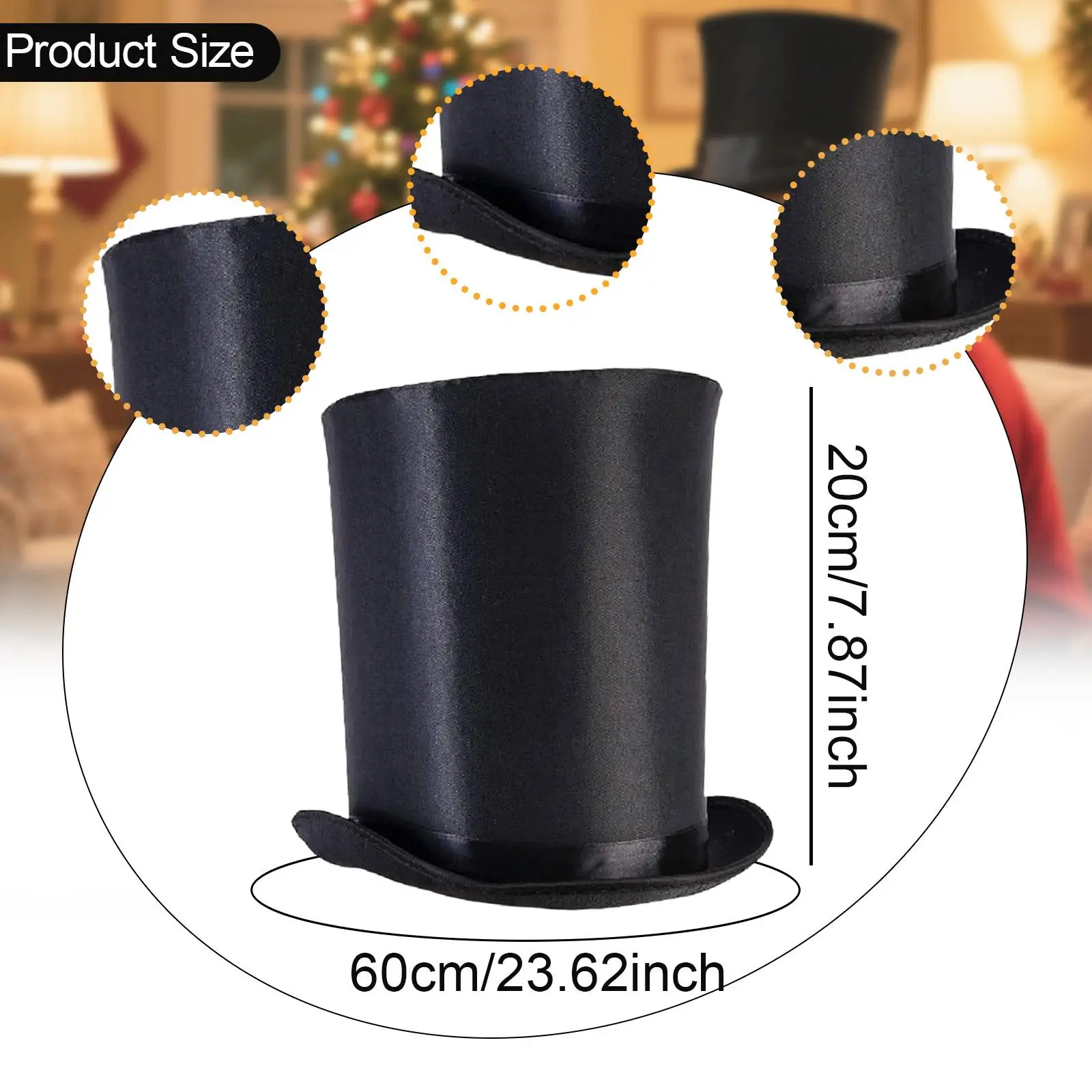 Sombrero de copa mago negro mayordomo vestir suministros de fiesta sombrero de mago para Halloween