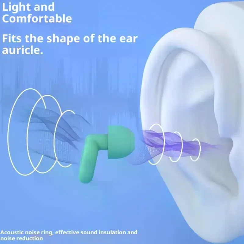 الحفل الأذن المقابس سيليكون النوم الأذن المقابس الحد من الضوضاء مكافحة الشخير الصوت قابلة لإعادة الاستخدام التركيز والنوم للمرأة رجل
