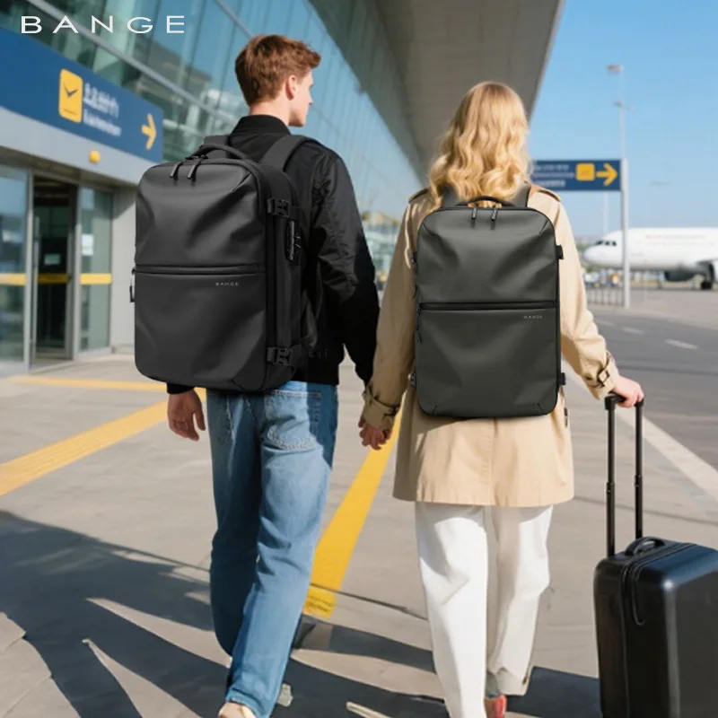BANGE Anti-Theft Men Travel Backpack Vacuum Compression 15.6 inch Laptop Backpack For Business School Bag Pack Hiking Backpacks