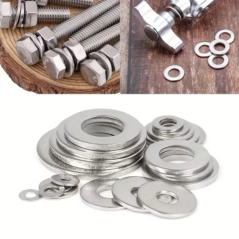 Stainless Steel Flat Washer Assortment Kit M2-M12 Metric Lock Washers Set for Screws Bolts  Metal Washers for Repair 80-1250PCS