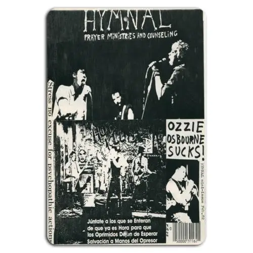 Vintage Punk Vibes: Hymnal & Rock Rebellion Metal Sign  -aluminum