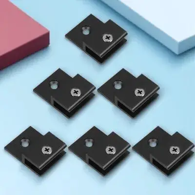 

6Pcs Aluminum Glass Fixing Clips Clamp Style Design Stable Hold Acrylic Signs H-Type Glass Fixing Clip Picture Hangers