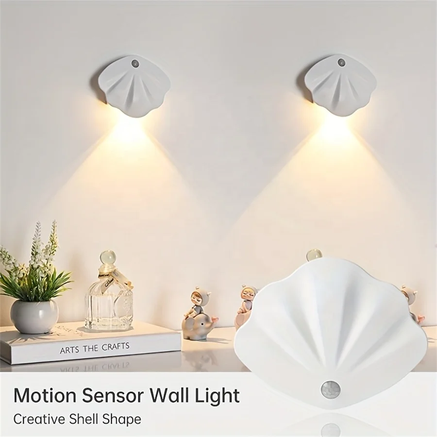 مستشعر حركة ضوء لاسلكي نوع C USB للمطبخ غرفة نوم جدارية غرفة المعيشة إضاءة داخلية الجدار مصباح