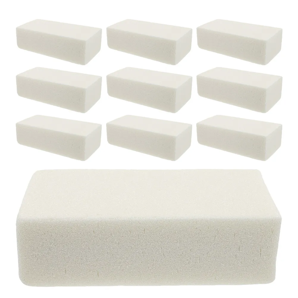 

10 шт. высокоплотных кирпичиков флористической пены (флористическая губка) для впитывания воды, для флористических принадлежностей, цветочных композиций, корзин, свадеб