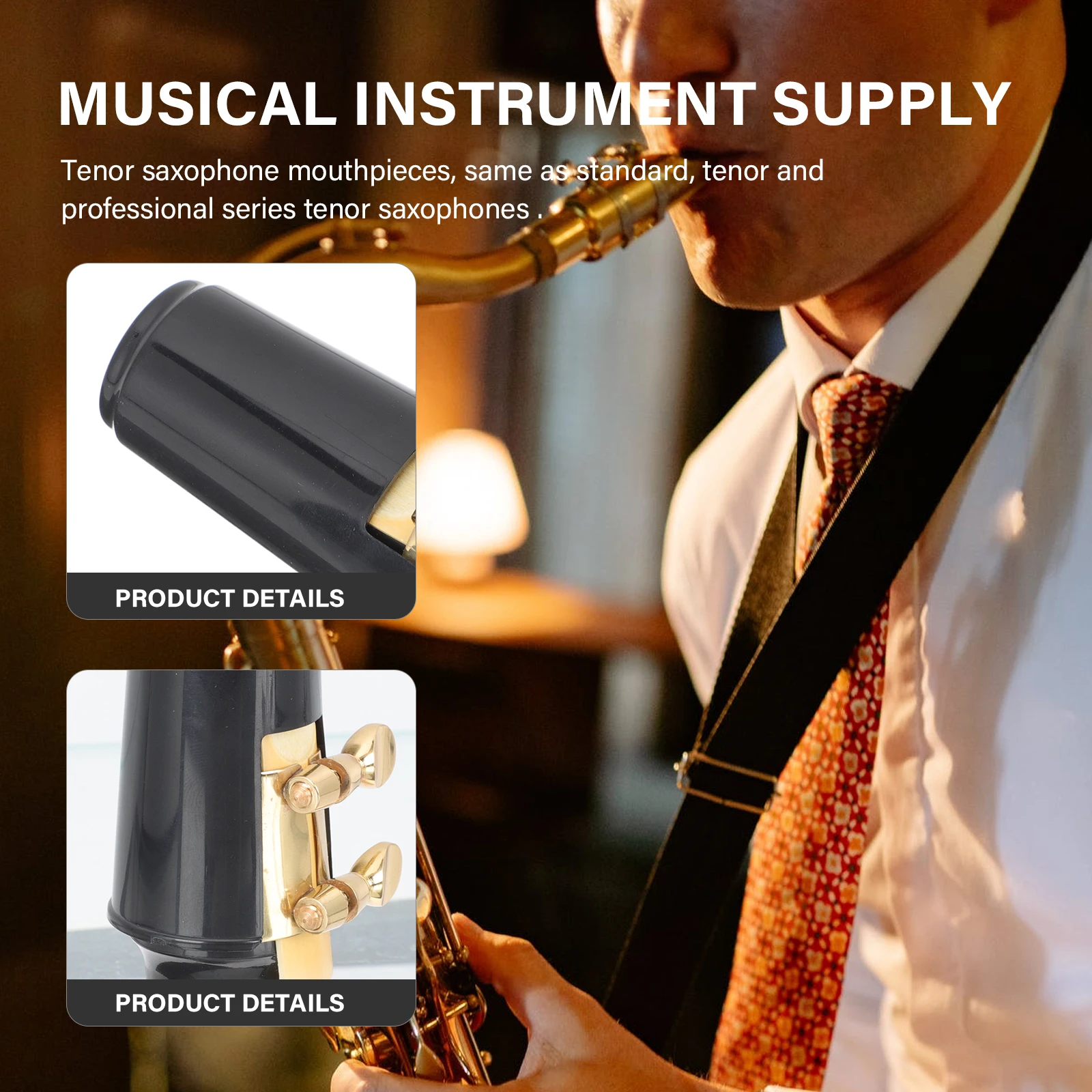 

1Set Plastic Saxophone Head Kit Alto Mouthpiece with Tooth Guard for Beginners Practice Reliable Air Tightness Sound Performance