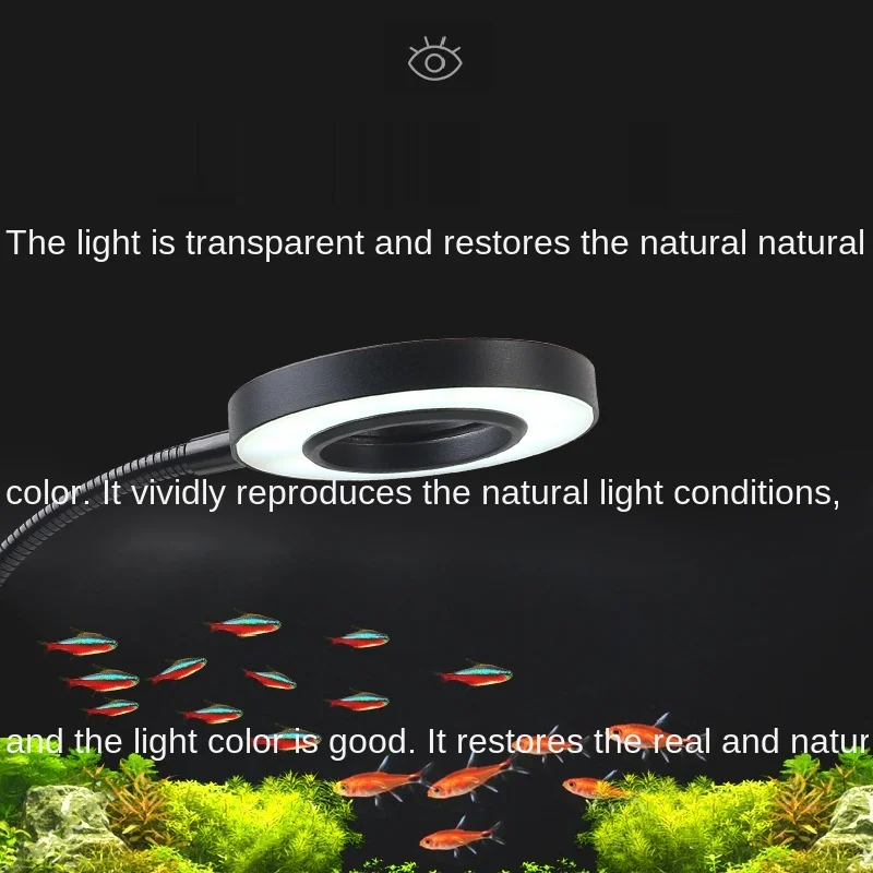 LED mini fish tank fill light aquarium aquatic ing lamp plant  usb clip  7w 5v Three-color smart dimming