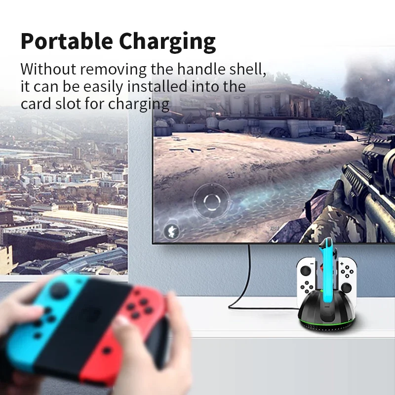 OLYGame Ladestation für Nintendo Schalter OLED JoyCon Griff Schnelle Ladestation Basis für Nintendo Schalter Zubehör