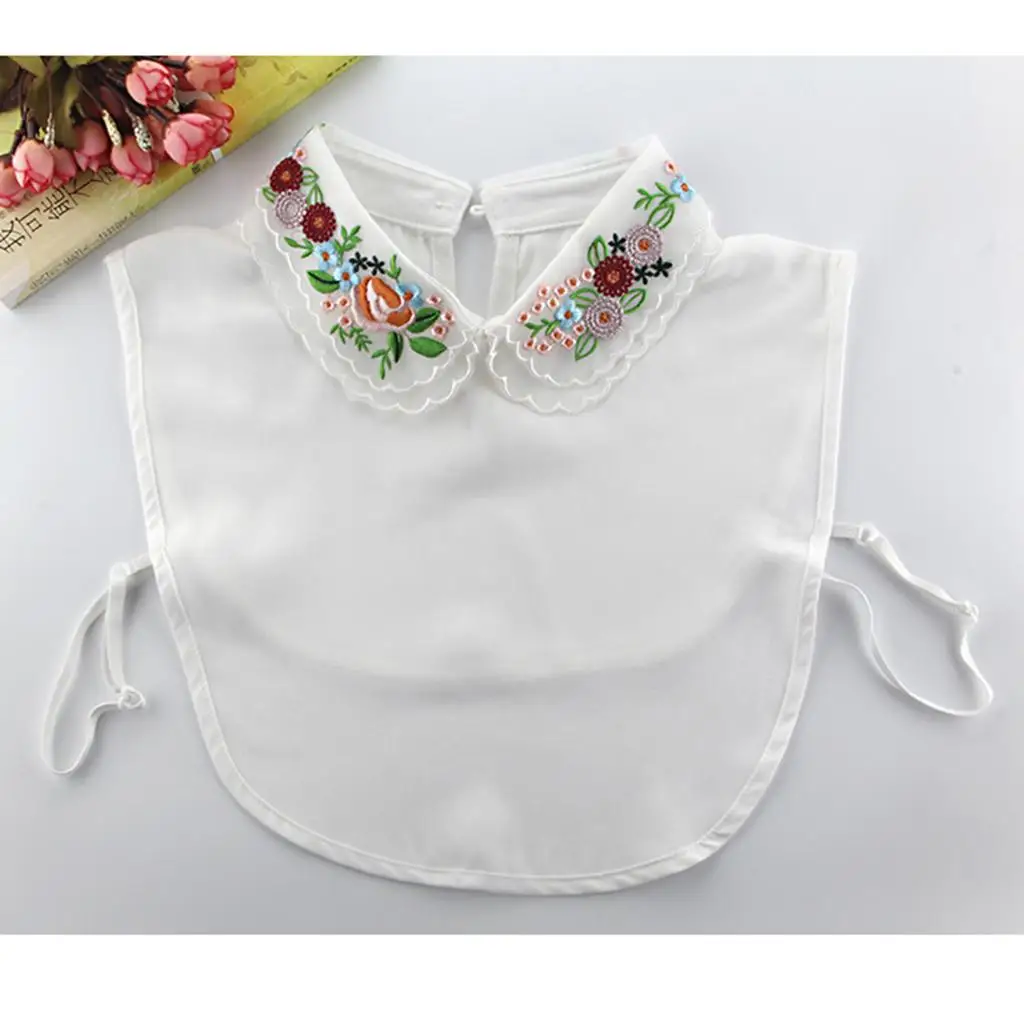 

Женская полурубашка с воротником-блузкой — стиль 2-белый, как описано