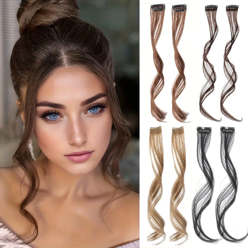 

Dragon beard bangs wig with slightly curled eight character bangs on both sides synthetic wig piece with no trace invisible bang