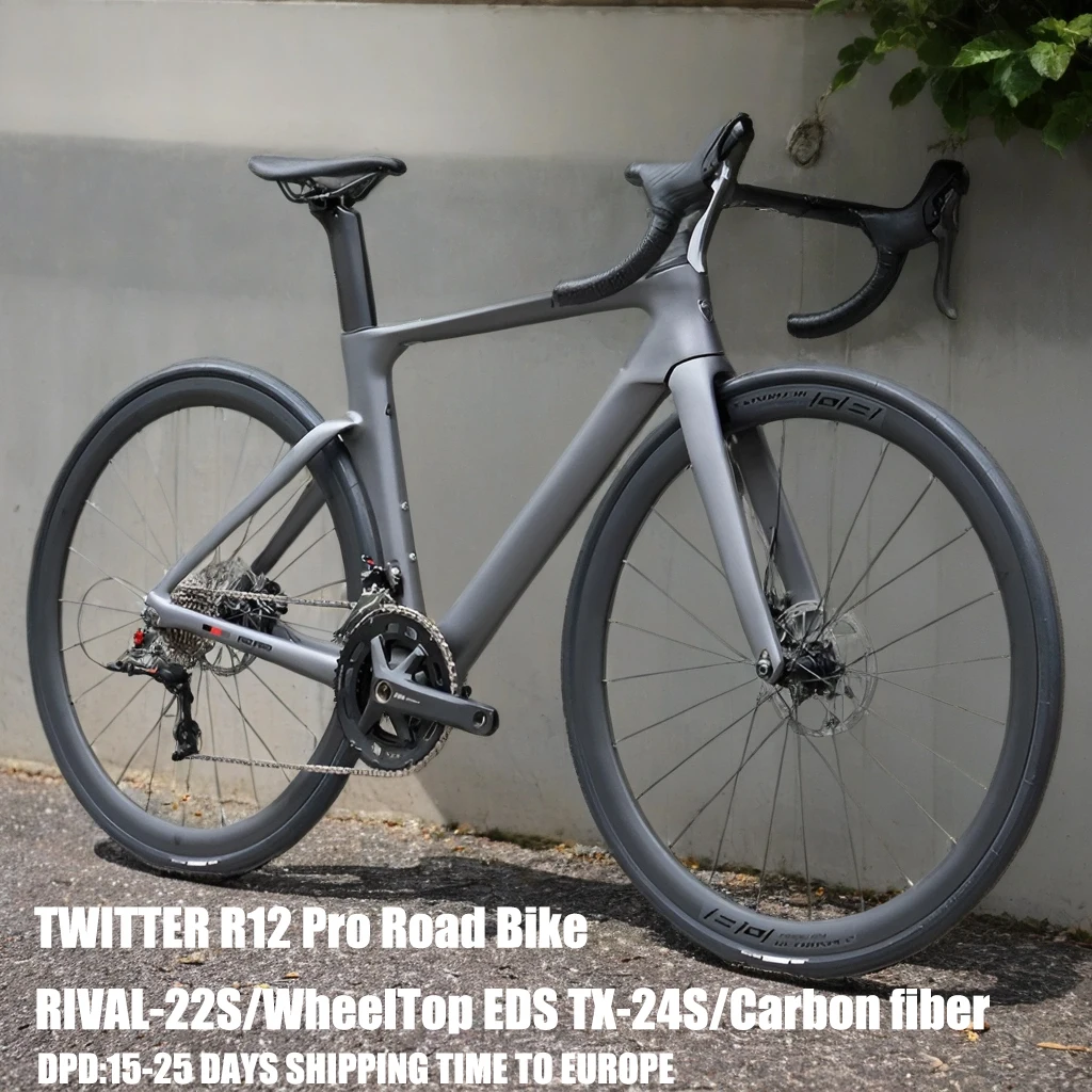 

R12Pro Carbon fiber Road Bike hydraulic disc brake Road Racing Bike RIVAL-22S/WheelTop EDS 24S gravel bike carbon wheel racing