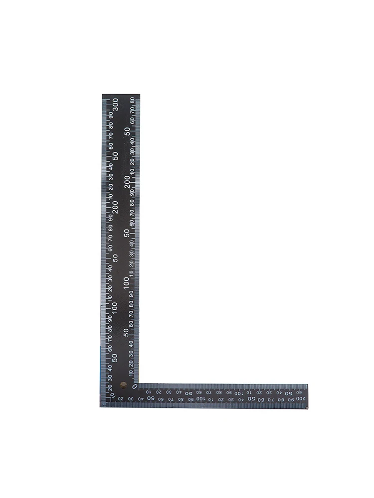 L Square Ruler Carpenter Square Framing Ruler 8 x 12 inch Tools Black Tempered Metal Steel Measuring Sewing Tools 0-300mm Scale