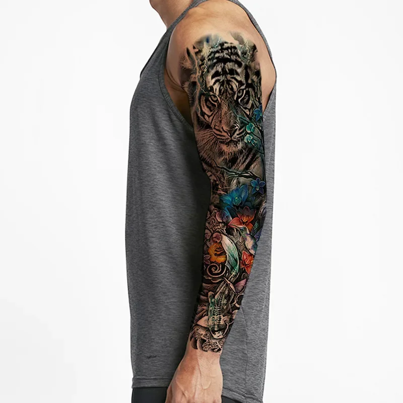 Long Flower Full Arm Waterproof Temporary Full Arm Tattoo Sticker