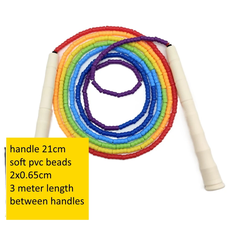 NEVERTOOLATE 3 meter length between handles soft pvc beads 2x0.65cm beading freestyle begineer jump skip rope fitness no logo