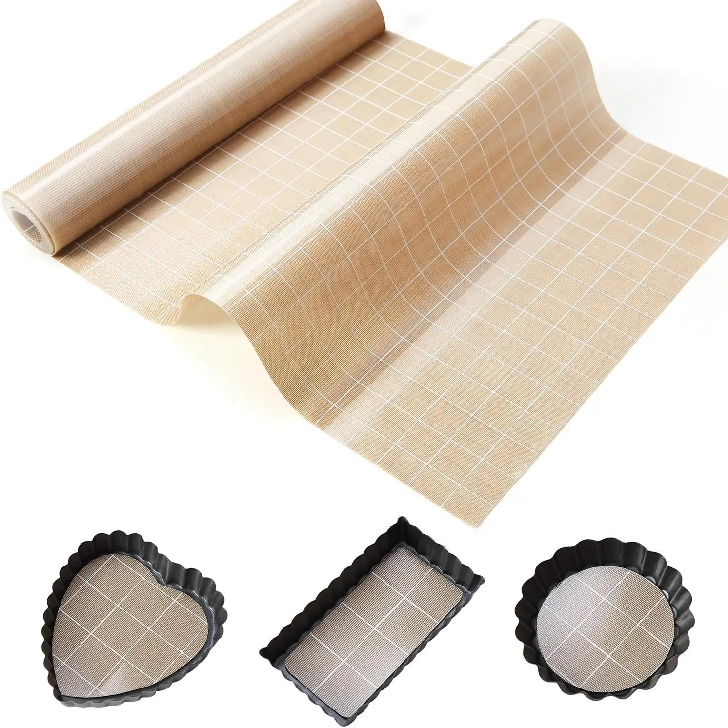 

Silicone Baking Mat Roll 12IN*8FT Free Cutting, Non-Slip Pastry Mat, Non-Stick Reusable Air Fryer Liner, Oven Liners, Counter Ma