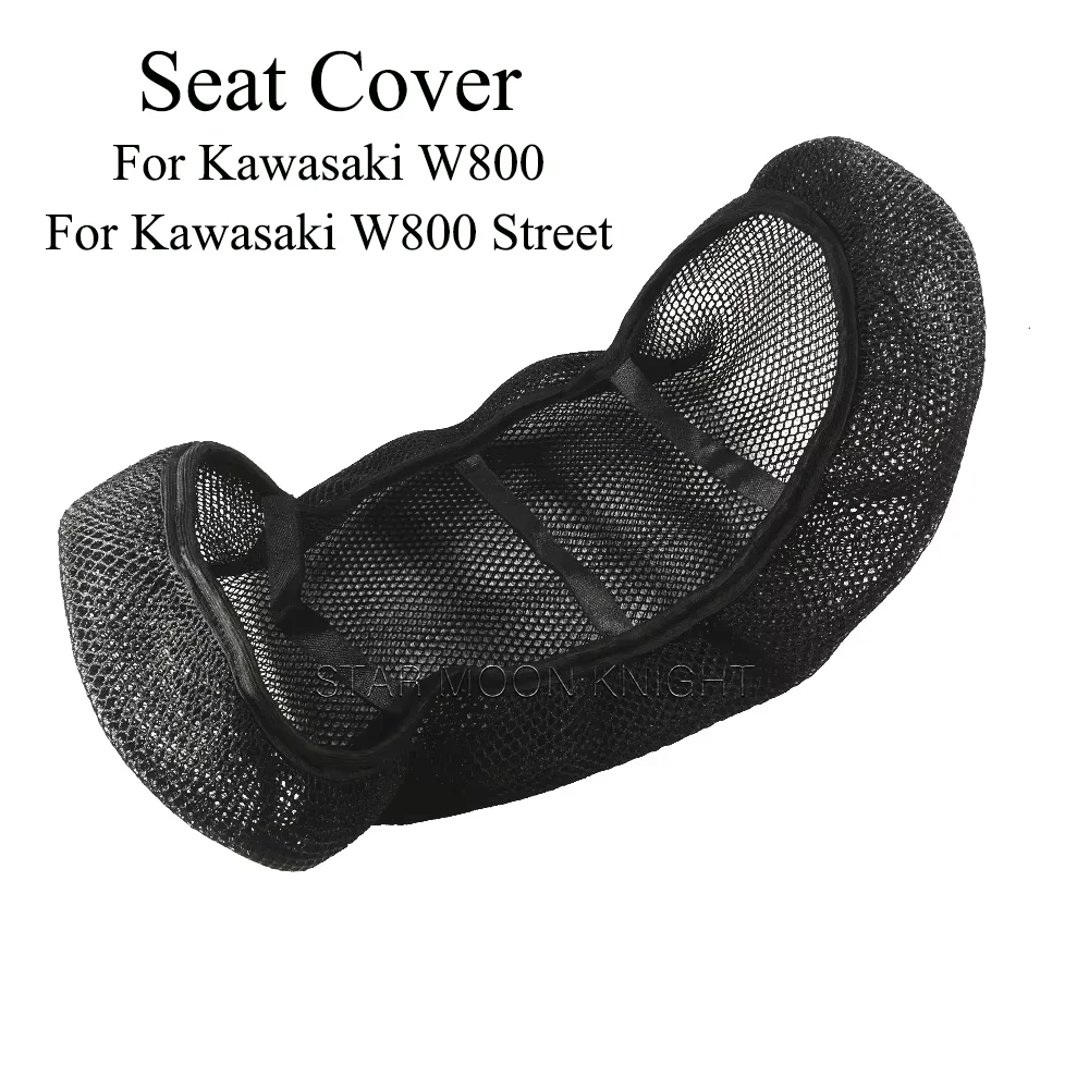 For Kawasaki W800 W 800 Street Motorcycle Passenger Seat Cover 3D Breathable Seat Cushion Seat Cover Cowl Accessories