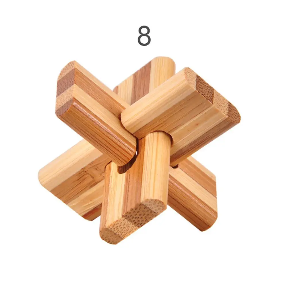 

3D Bamboo IQ Interlocking For Adults Kids Children Kong Ming Lock Classic Toys Puzzle Toy Brain Teaser
