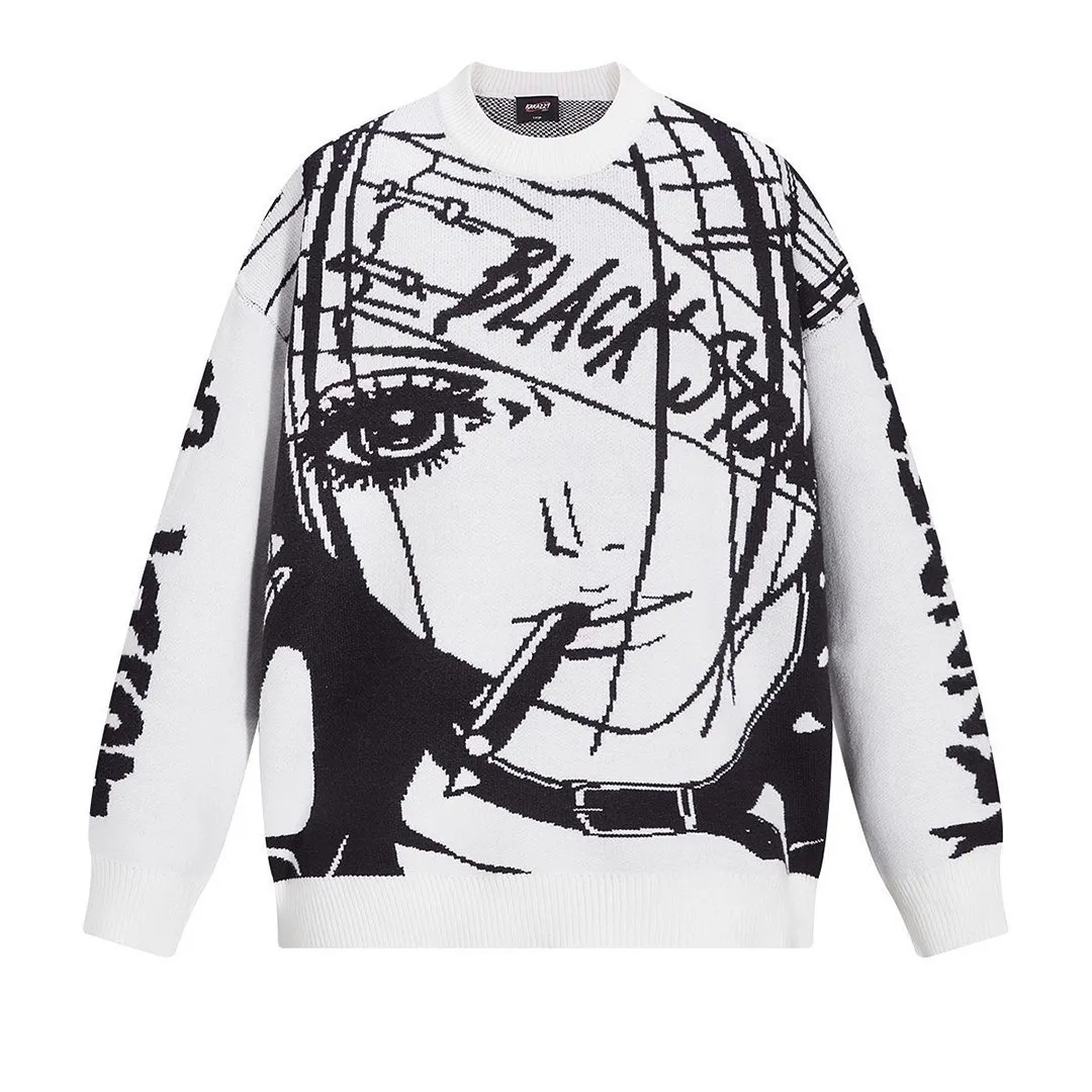 Amane Sweater Japanes Anime Loose Sweater Cosplay Costumes Misa Sweatshirts Harajuku Knit Oversize Tops Uniform Streetwear