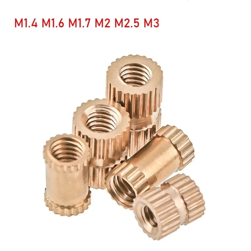 

3-20pcs Through Hole Copper Flower Internal Thread Double Pass Copper Knurled Nuts Injection Molded Copper Nuts M1.4 M1.6 -M3