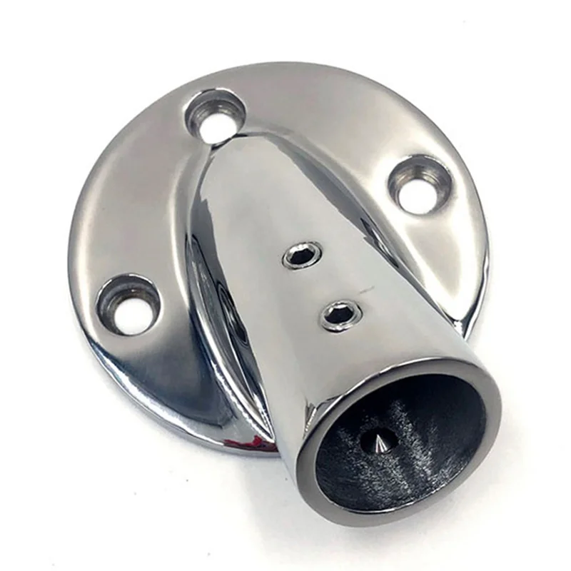 

A96I-22Mm Yacht Deck Railing Base Round Slant Tube Seat Mounting Multiple Angle Column
