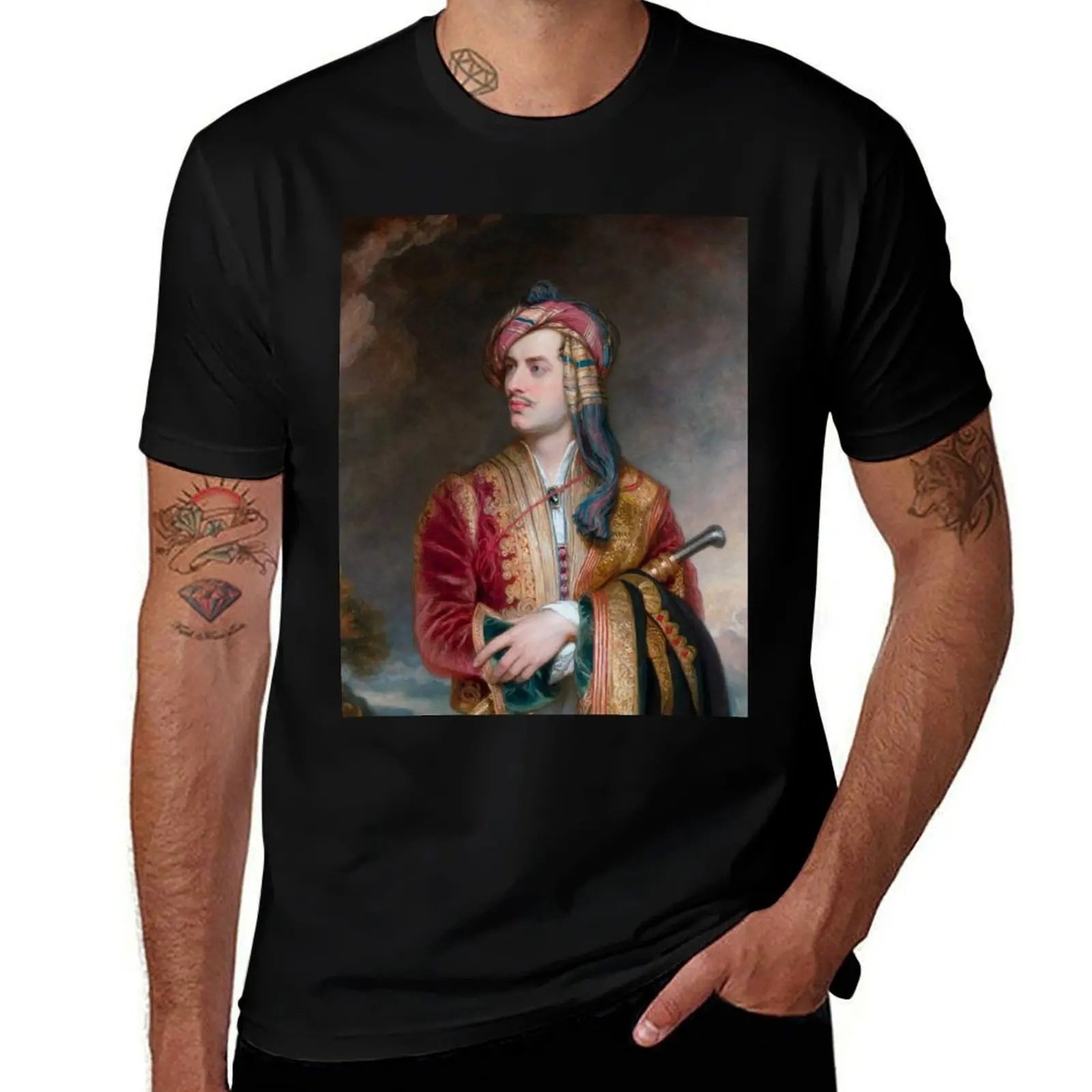 Lord Byron in Albanian Dress - 1813 T-Shirt oversized t shirt graphic t shirts mens t shirts top quality