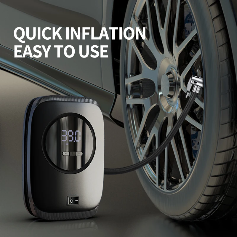 25 Cylinders 120W Wired Inflation Emergency Light Car Tire Inflatable Pump 12v Tyre Inflator