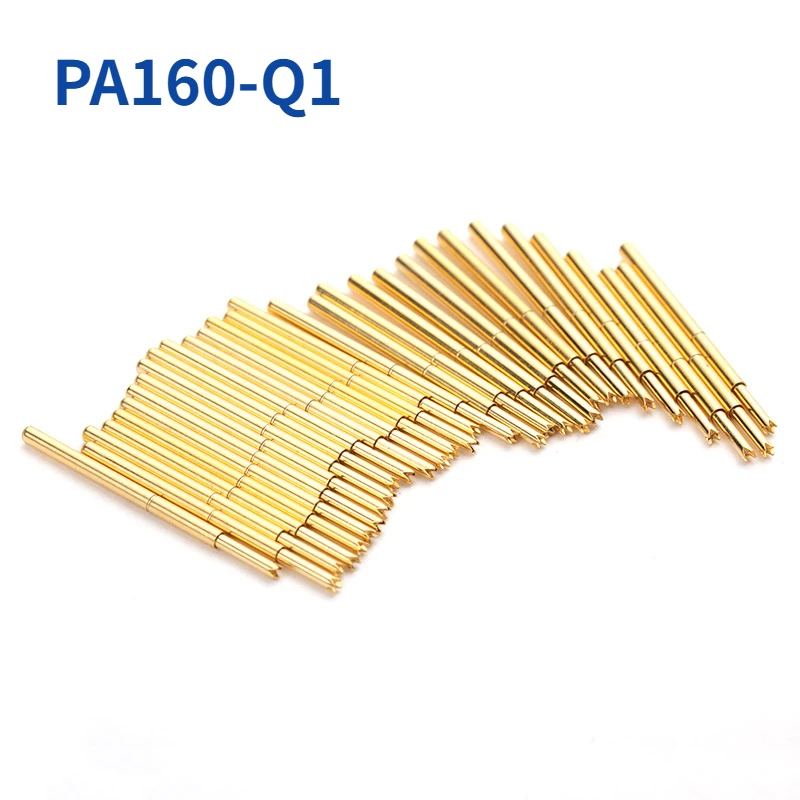 

100PCS Gold-plated PA160-Q1 Four Claw Plum Blossom Head Spring Test Pin Outer Diameter 1.36mm Length 24.5mm PCB Probe