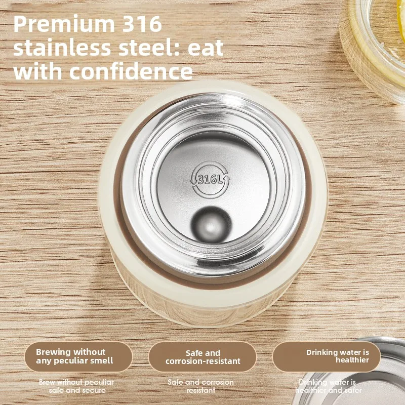 530ml Large-capacity stainless steel316Thermos Cup Portable long-lasting insulated tea cup with magnetic lid for takeout