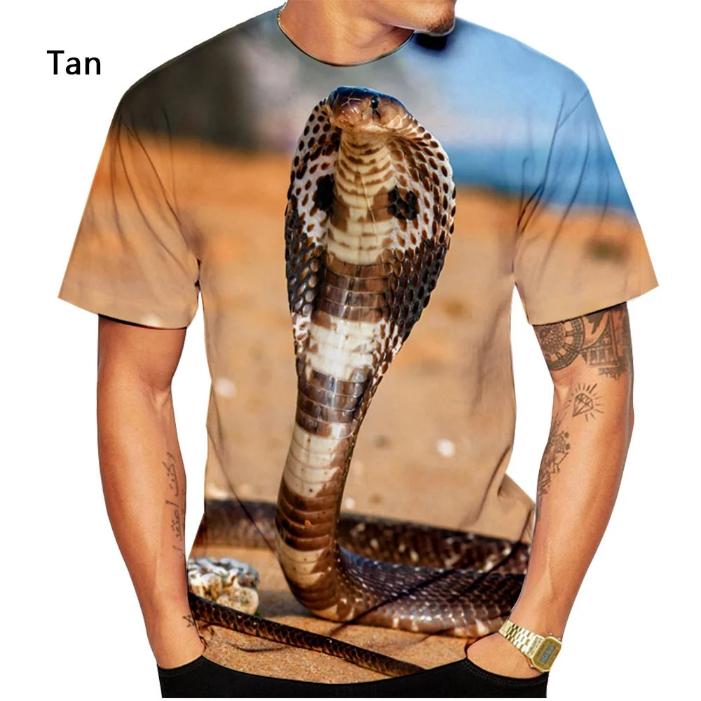 The Latest Men\'s and Women\'s Fashion 3D Printed Snake Personality Creative T-shirt Top