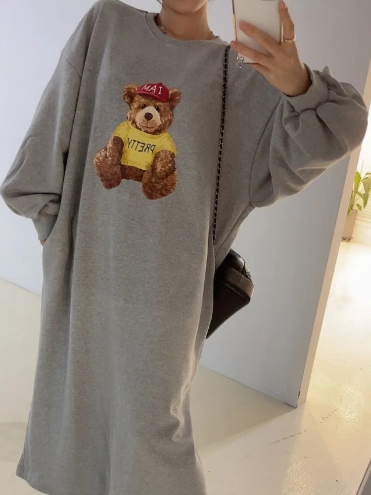 

Loose Long Sve Women's Dr Korean Sle Chic Autumn 2025 Mid-Length Maxi Dr Comfortable plus Size Sweater Dr