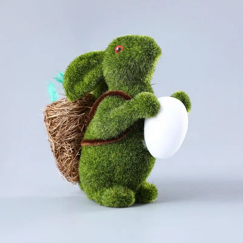 

Moss Bunny Green Resin Rabbit Figurines Hug Egg Miniature Bunnies Garden Accessories Rabbit Easter Bunnies Garden Decoration