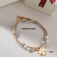 Fashionable and minimalist four leaf clover personalized bracelet, women's fashion accessories jewelry