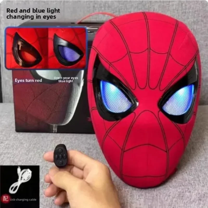 Heißer Artikel auf Lager: Miles Spider-Man 1:1 Maßstab Elektronische Maske mit Beweglichen Leuchtenden Augen und Ringsteuerung, Cosplay-Spielzeug, Geschenk für Jungen