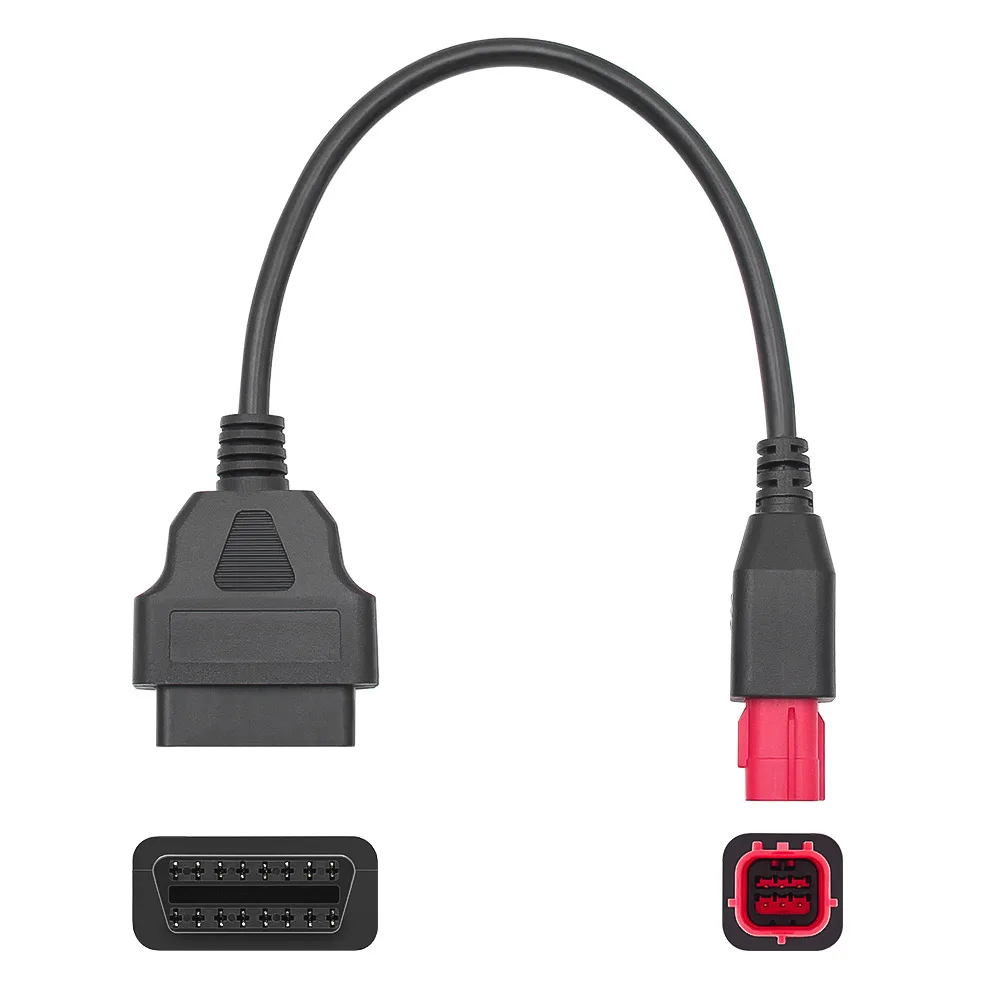 لياماها 3PIN 4PIN لهوندا 6Pin إلى obdii 16pin obd2 موصل كابل توصيل دراجة نارية Motobike obd 2 تمديد كابل