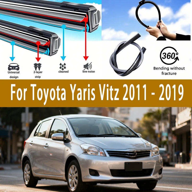 Передние щетки стеклоочистителя для Toyota Yaris Vitz 2011-2019 2018 XP130 RHD и LHD, лобовое стекло, двойные резиновые автомобильные аксессуары