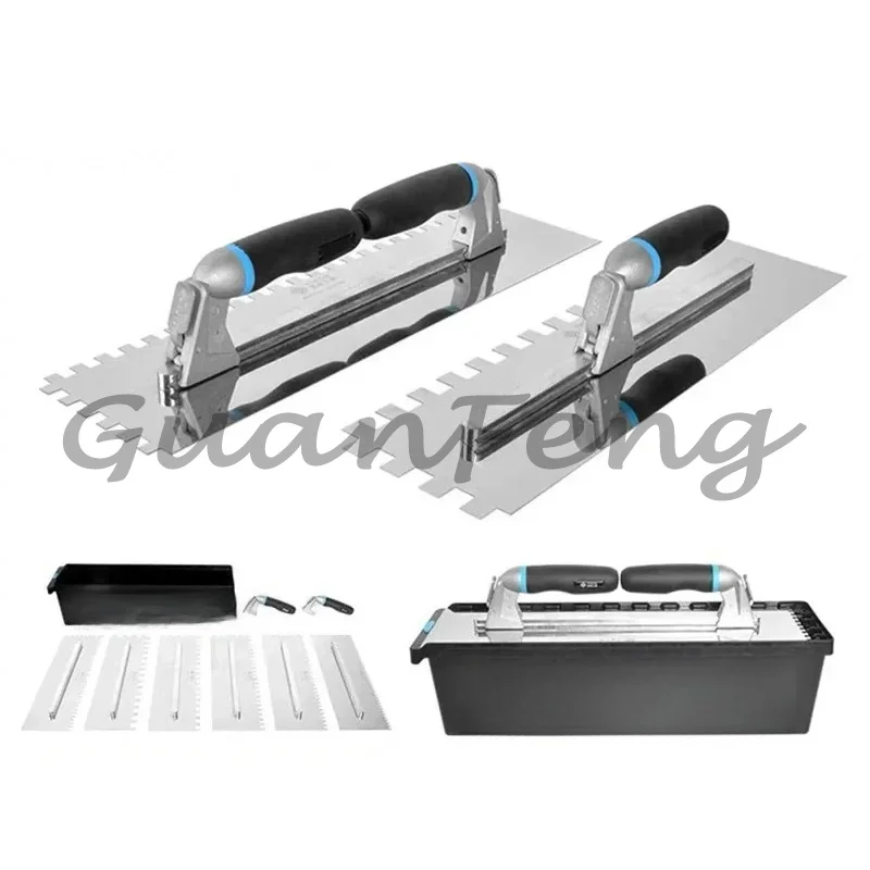 Stainless Steel 6-Blade Serrated Trowel, Mud Shovel for Bricklaying Pavement Work