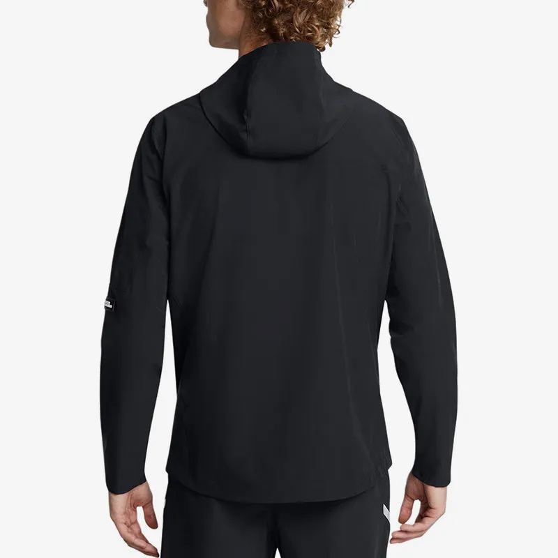 Under Armour UA Mens 2026 New Black Woven Hooded Athletic Jacket 1389255-001