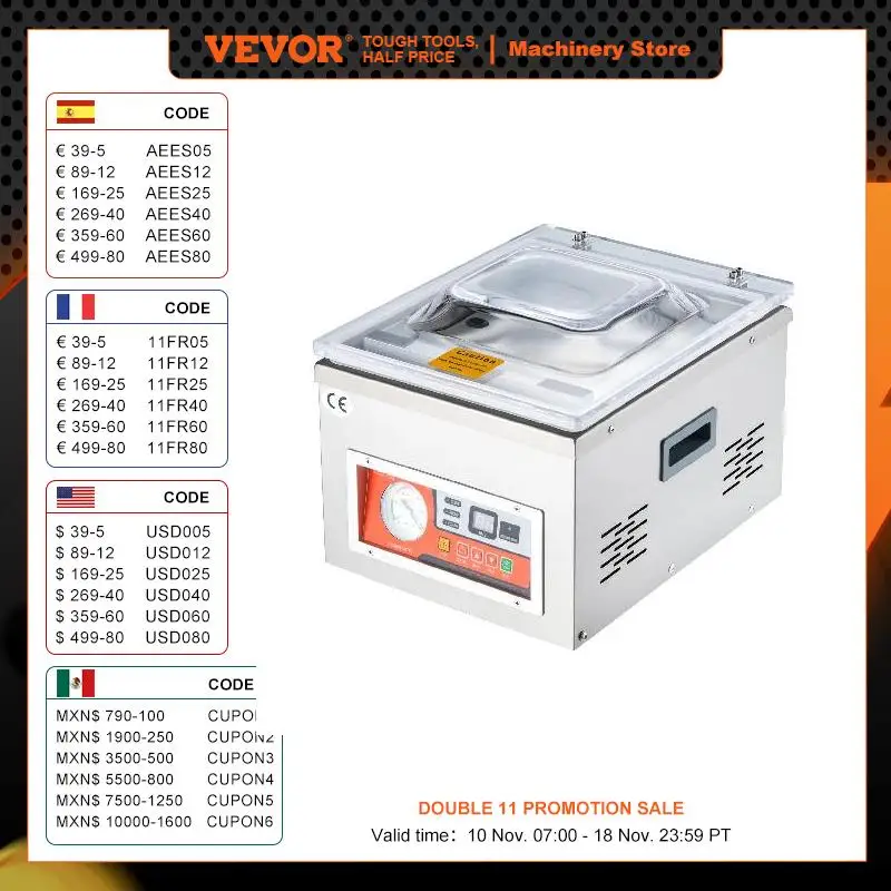 VEVOR DZ-260A Chamber Vacuum Sealer with 15.7